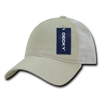 Decky Relaxed Trucker 6 Panel Pre Curved Bill Baseball Caps Hats-Black-
