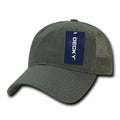 Decky Relaxed Trucker 6 Panel Pre Curved Bill Baseball Caps Hats-Olive-