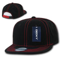 Decky Retro Contra Stitch Flat Bill Baseball Caps Hats Snapback-358 - Black/Red-