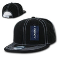 Decky Retro Contra Stitch Flat Bill Baseball Caps Hats Snapback-358 - Black/White-