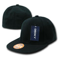 Decky Retro Fit All Flat Bill 6-Panel Flex Baseball Hats Caps Mens-Black-Large/XL-