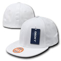 Decky Retro Fit All Flat Bill 6-Panel Flex Baseball Hats Caps Mens-White-Small/Medium-