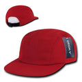Decky Retro Flat Bill Performance 5 Panel Mesh Racer Caps Hats Unisex-Red-
