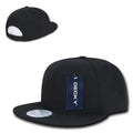 Decky Ripstop Snapbacks Retro Flat Bill Baseball Hats Caps Unisex-Black-