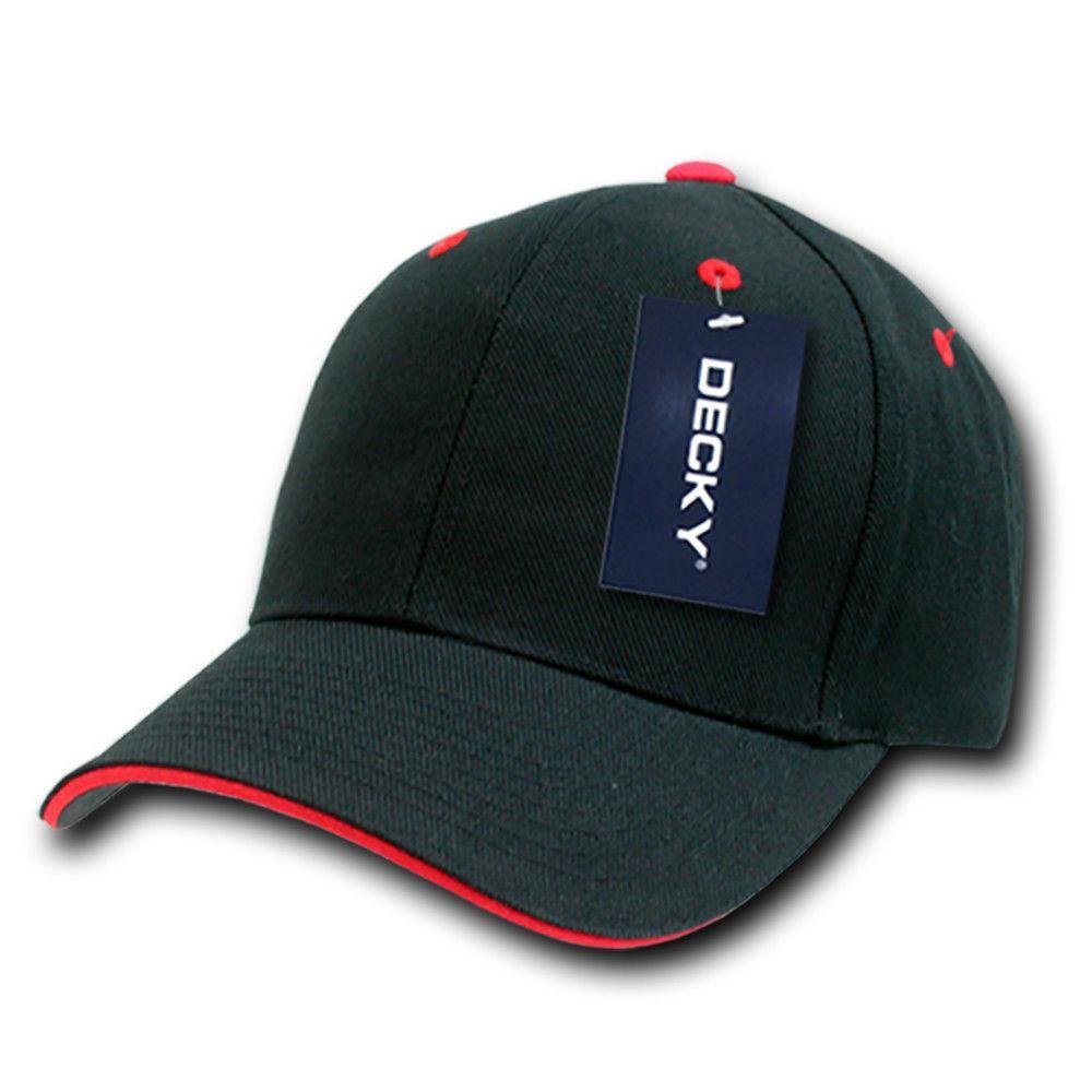 Decky Sandwich Visor Pro Style Two Tone Constructed 6 Panel Baseball Hats Caps-2003-Black/Gold-