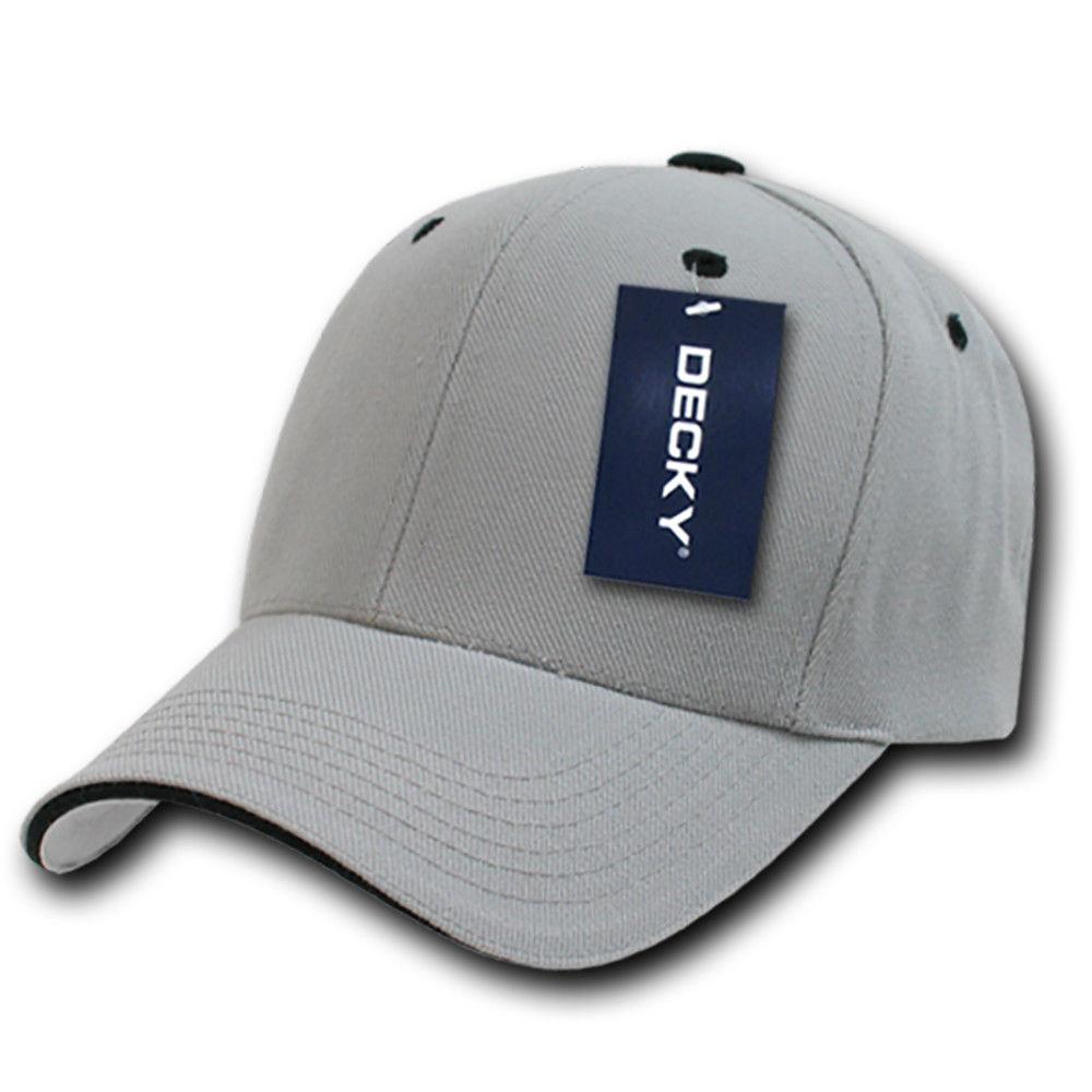 Decky Sandwich Visor Pro Style Two Tone Constructed 6 Panel Baseball Hats Caps-2003-Black/Gold-