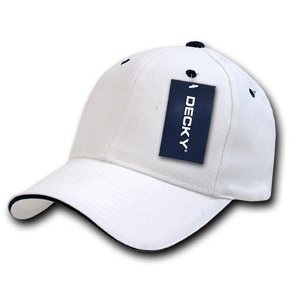 Decky Sandwich Visor Pro Style Two Tone Constructed 6 Panel Baseball Hats Caps-2003-Black/Gold-