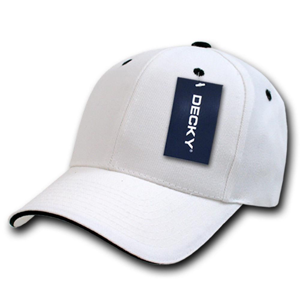 Decky Sandwich Visor Pro Style Two Tone Constructed 6 Panel Baseball Hats Caps-2003-Black/Gold-