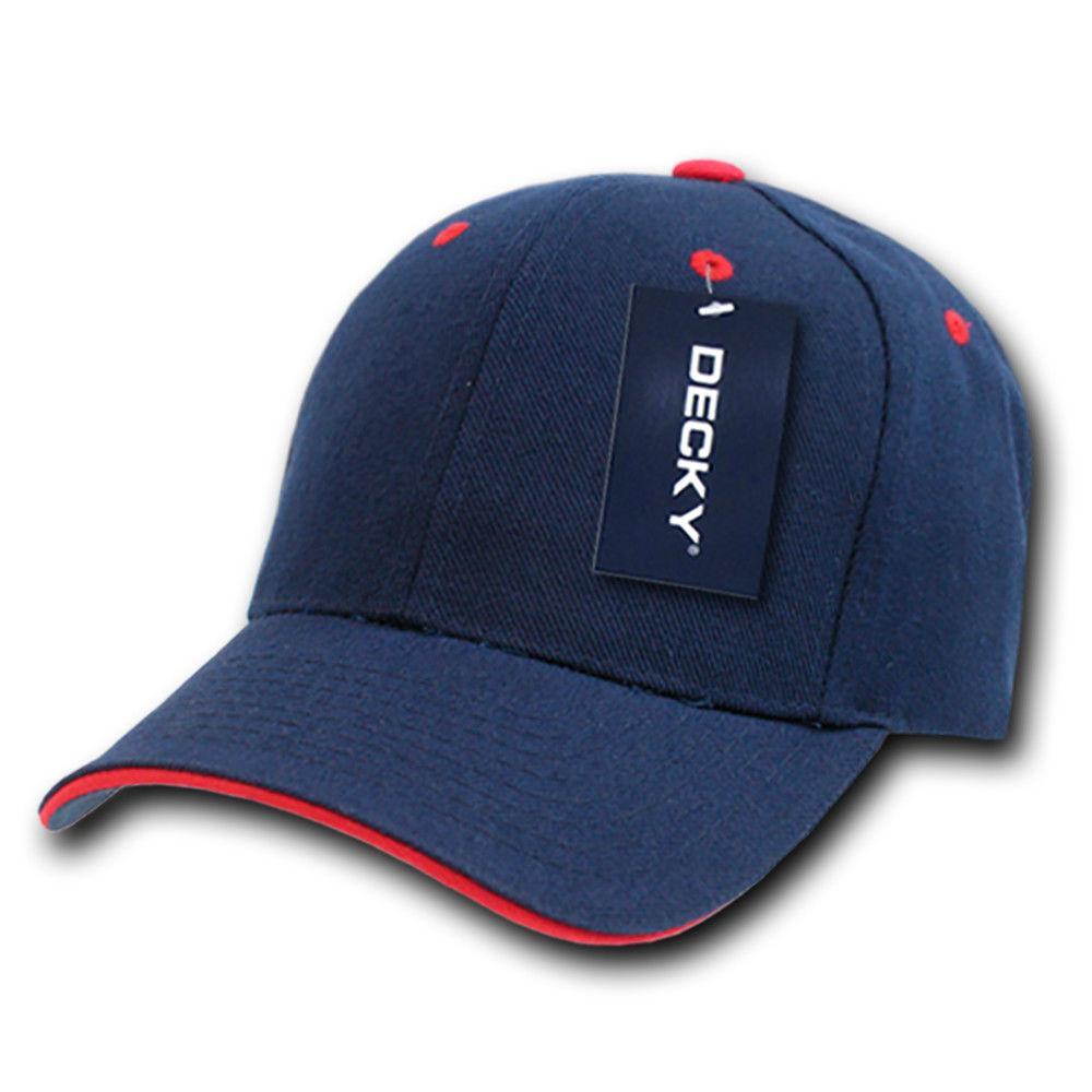 Decky Sandwich Visor Pro Style Two Tone Constructed 6 Panel Baseball Hats Caps-2003-Black/Gold-