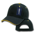 Decky Sandwich Visor Pro Style Two Tone Constructed 6 Panel Baseball Hats Caps-2003-Black/Gold-