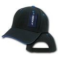 Decky Sandwich Visor Pro Style Two Tone Constructed 6 Panel Baseball Hats Caps-2003-Black/Royal-