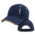 Decky Sandwich Visor Pro Style Two Tone Constructed 6 Panel Baseball Hats Caps-2003-Navy/Gold-