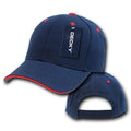 Decky Sandwich Visor Pro Style Two Tone Constructed 6 Panel Baseball Hats Caps-2003-Navy/Red-