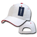 Decky Sandwich Visor Pro Style Two Tone Constructed 6 Panel Baseball Hats Caps-2003-White/Red-