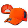 Decky Solid Plain Neon Foam Mesh Trucker Hats Caps Snapback Unisex-NEON ORANGE-