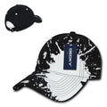 Decky Splat Paint Polo Cotton Sweatband Low Crown Dad Caps Hats-Black-