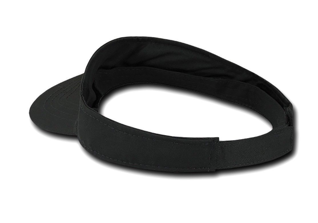 Decky Sports Spring Summer Sun Visors Caps Hats Cotton Beach Golf Unisex-Black-