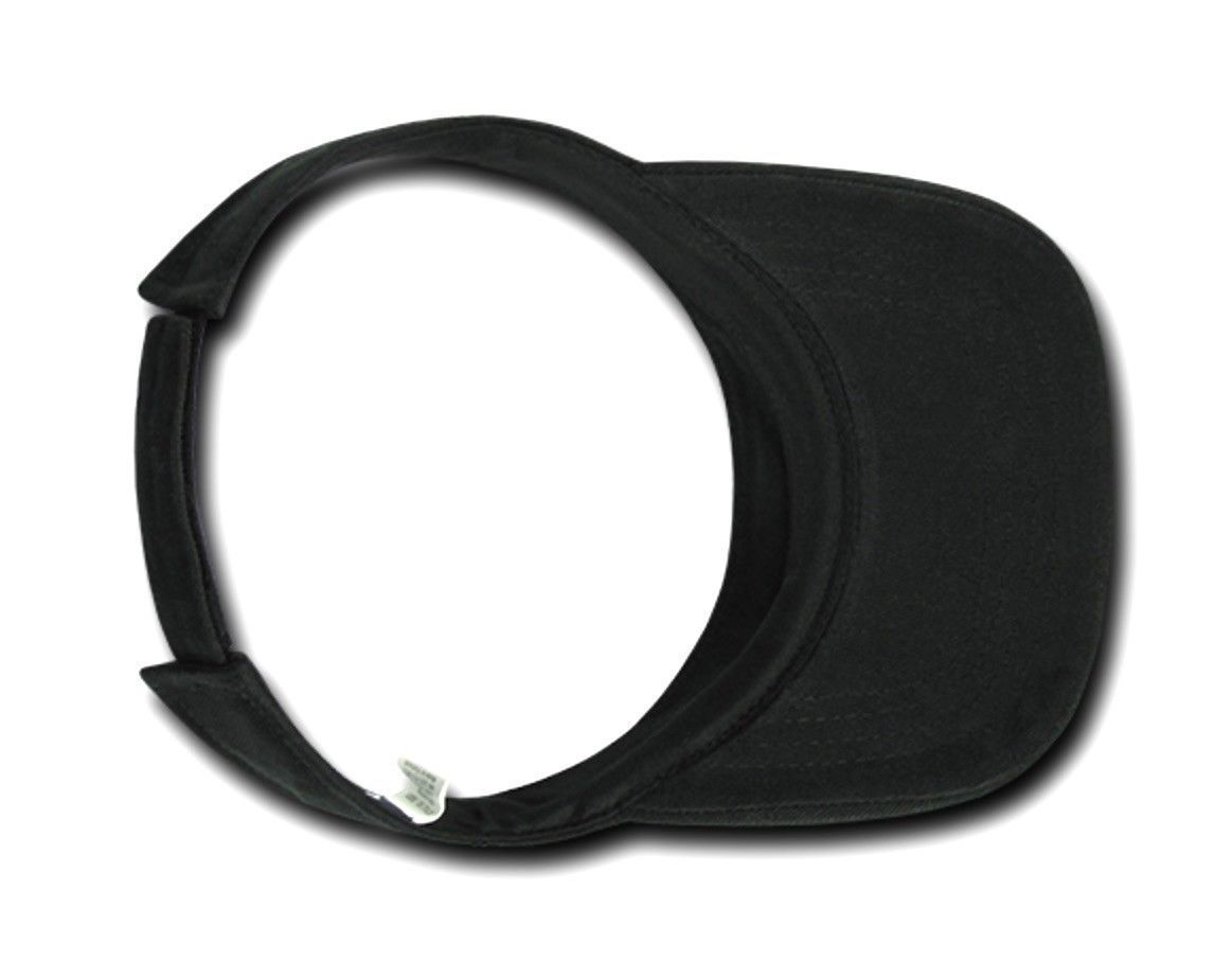 Decky Sports Spring Summer Sun Visors Caps Hats Cotton Beach Golf Unisex-Black-