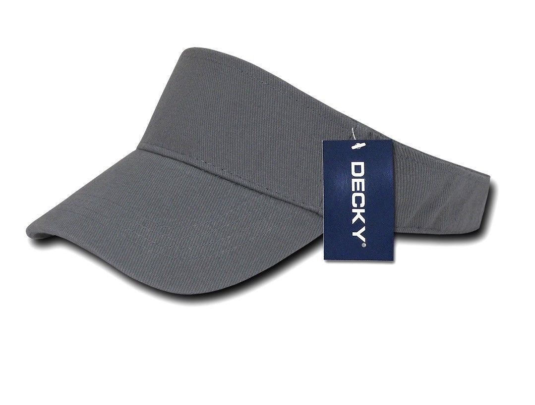 Decky Sports Spring Summer Sun Visors Caps Hats Cotton Beach Golf Unisex-Charcoal-