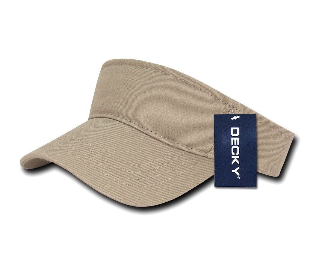 Decky Sports Spring Summer Sun Visors Caps Hats Cotton Beach Golf Unisex-Khaki-