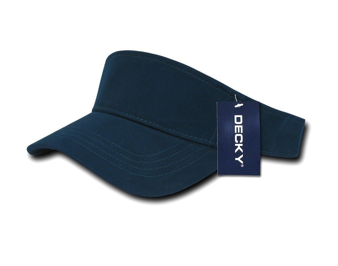 Decky Sports Spring Summer Sun Visors Caps Hats Cotton Beach Golf Unisex-Navy-