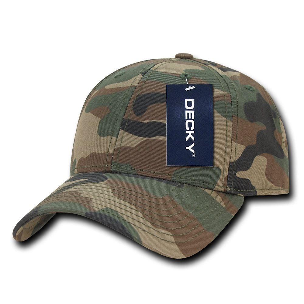 Decky Structured Camouflage Low Crown Pre Curved Bill Dad Caps Hats-ACU-