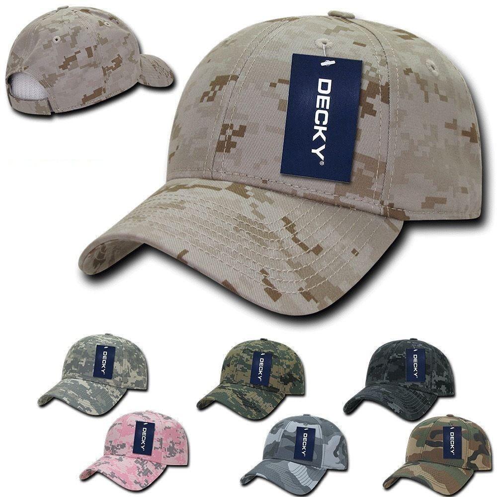 Decky Structured Camouflage Low Crown Pre Curved Bill Dad Caps Hats-ACU-