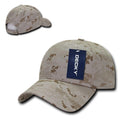 Decky Structured Camouflage Low Crown Pre Curved Bill Dad Caps Hats-DES-
