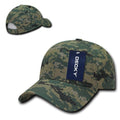 Decky Structured Camouflage Low Crown Pre Curved Bill Dad Caps Hats-MCU-