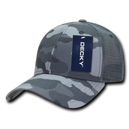 Decky Structured Camouflage Trucker Pre Curved Bill 100% Cotton Caps Hats-ACU-