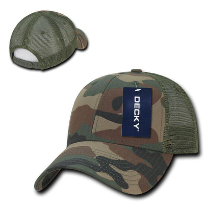 Decky Structured Camouflage Trucker Pre Curved Bill 100% Cotton Caps Hats-ACU-