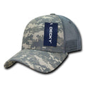 Decky Structured Camouflage Trucker Pre Curved Bill 100% Cotton Caps Hats-ACU-