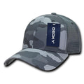 Decky Structured Camouflage Trucker Pre Curved Bill 100% Cotton Caps Hats-URB-