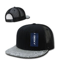 Decky Stylish Bandana Print Flat Bill Trucker 6 Panel Hats Caps Snapback Unisex-Black/Grey-