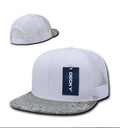 Decky Stylish Bandana Print Flat Bill Trucker 6 Panel Hats Caps Snapback Unisex-White/Grey-
