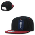 Decky Trendy Flat Bill Snapback Baseball 6 Panel Caps Hats Unisex-350-351-BLACK / CARDINAL-