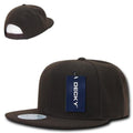 Decky Trendy Flat Bill Snapback Baseball 6 Panel Caps Hats Unisex-350-351-BROWN-