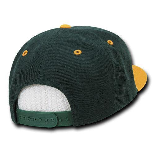 Decky Trendy Flat Bill Snapback Baseball 6 Panel Caps Hats Unisex-350-351-BLACK-