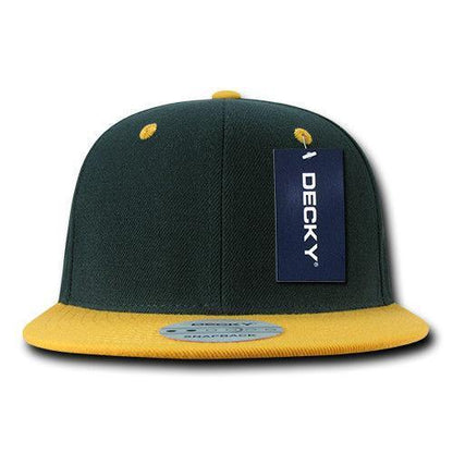 Decky Trendy Flat Bill Snapback Baseball 6 Panel Caps Hats Unisex-350-351-BLACK-