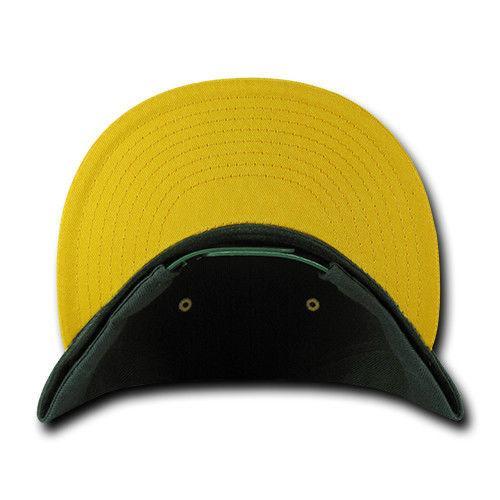 Decky Trendy Flat Bill Snapback Baseball 6 Panel Caps Hats Unisex-350-351-BLACK-