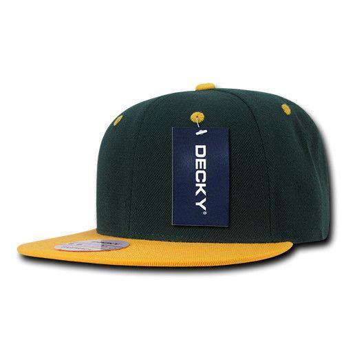 Decky Trendy Flat Bill Snapback Baseball 6 Panel Caps Hats Unisex-350-351-BLACK-