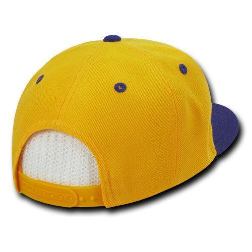 Decky Trendy Flat Bill Snapback Baseball 6 Panel Caps Hats Unisex-350-351-BLACK-