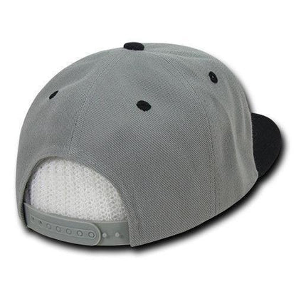 Decky Trendy Flat Bill Snapback Baseball 6 Panel Caps Hats Unisex-350-351-BLACK-