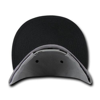 Decky Trendy Flat Bill Snapback Baseball 6 Panel Caps Hats Unisex-350-351-BLACK-