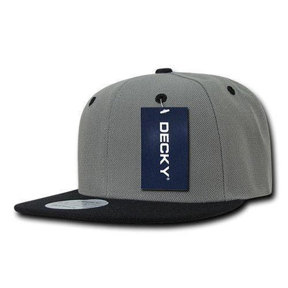Decky Trendy Flat Bill Snapback Baseball 6 Panel Caps Hats Unisex-350-351-BLACK-