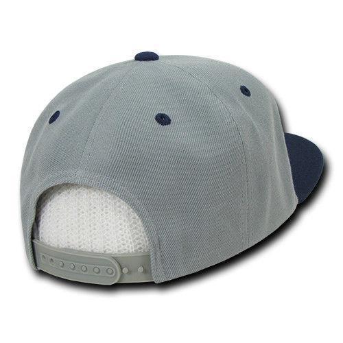 Decky Trendy Flat Bill Snapback Baseball 6 Panel Caps Hats Unisex-350-351-BLACK-