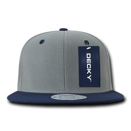 Decky Trendy Flat Bill Snapback Baseball 6 Panel Caps Hats Unisex-350-351-BLACK-