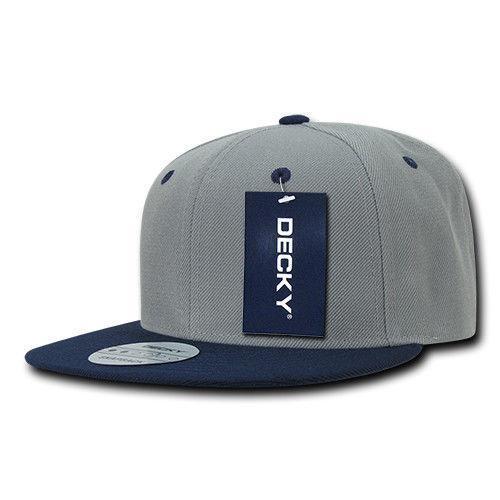 Decky Trendy Flat Bill Snapback Baseball 6 Panel Caps Hats Unisex-350-351-BLACK-