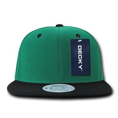 Decky Trendy Flat Bill Snapback Baseball 6 Panel Caps Hats Unisex-350-351-BLACK-