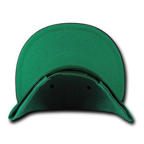 Decky Trendy Flat Bill Snapback Baseball 6 Panel Caps Hats Unisex-350-351-BLACK-